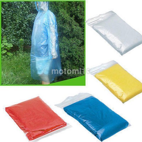10PCs Disposable Emergency Rain coat Raincoat Poncho for Outdoor Fishing Hiking