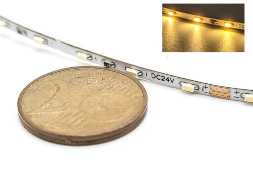 Mini LED Band nur 2 mm schmal 50cm 15-24V warm-weiß Kirmes Häuser Waggon #A135