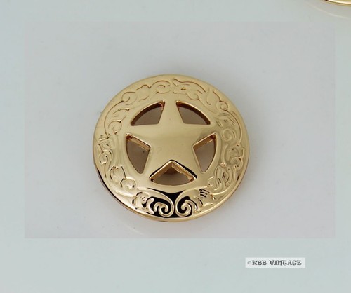 3PC 28mm Solid Brass Western Texas Star Conchos Leathercraft stud Punk screw