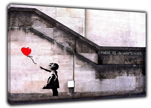 BANKSY BALLOON GIRL  HOPE PAINT PRINT ON  CANVAS PHOTOS PICTURES WALL ART DECOR