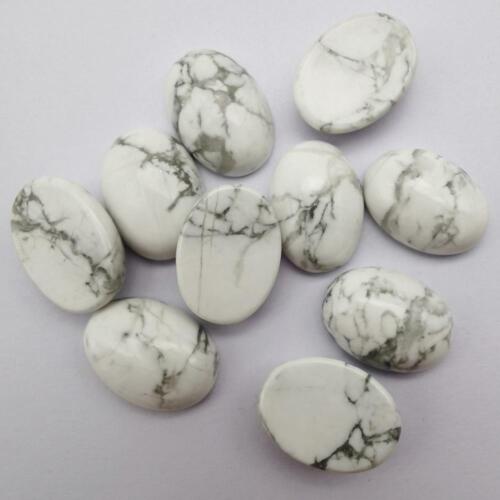 18x13mm 30pcs/lot Natural White Turquoise stone Oval Beads CAB CABOCHON 