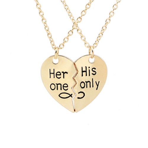 50cm Her One His Only Necklace Valentine Relationship Necklace for Lovers NEW