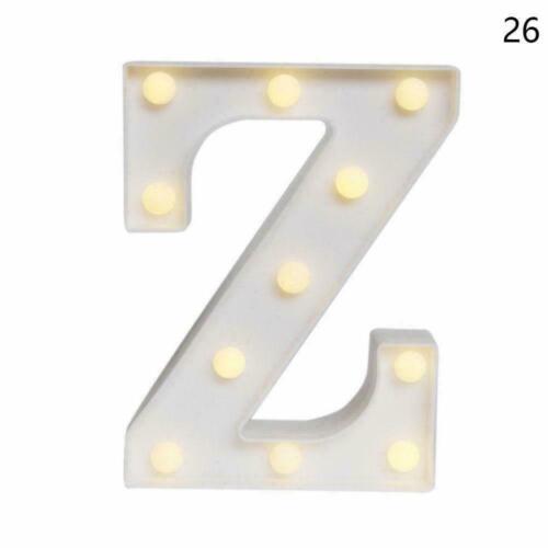 LED Light Up Alphabet Letters Warm White Lights Plastic New Numbers Z2R7 
