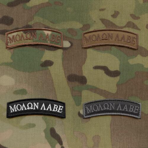molon labe shoulder tab embroidered army tactical military 2nd hook patch 