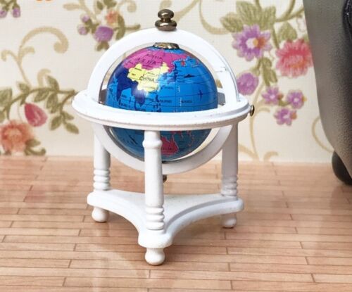 Dollhouse Miniature 1:12 Toy Study Room Rolling Map Globe Stand Accessory Decor
