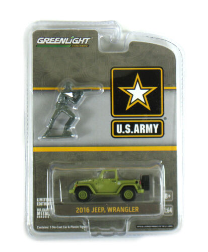 ARMY/" with Figure 1//64 Scale Greenlight 2016 Jeep Wrangler /"U.S