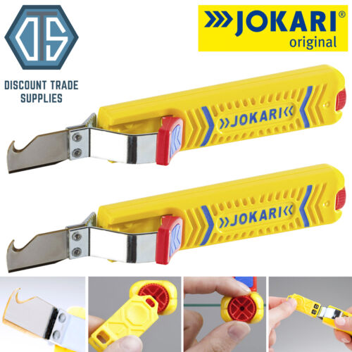 2x Jokari Wire Stripper 10280 Secura No.28 estándar Cable pelar cuchillo 8-28mm 