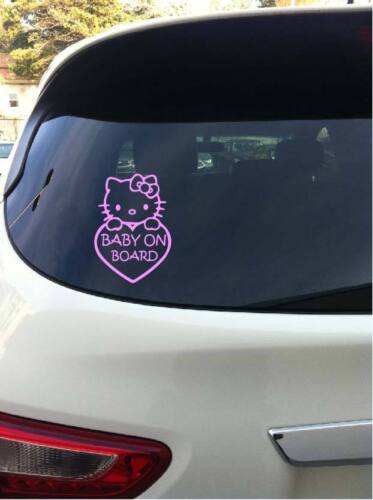 Baby On Board Hello Kitty Vehicle Sticker Window Decal 7 Inches Pink 