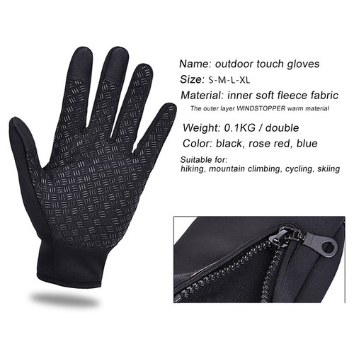 Men Cycling Gloves Full Finger Winter Fleece Bike Bicycle Gloves Touchscreen Hot