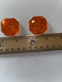 LEGO 30293 Trans Orange Rock 4 x 4 Octagonal Boulder, Top (x2)