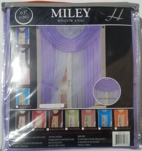 Silver 63" Inches Window in a Bag Miley-63-PS Purple 