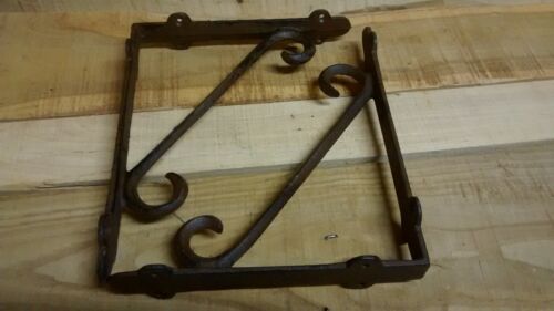 2 cast iron Antique Style BAR BROWN Shelf Brackets 