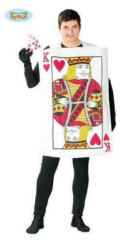 M//L Kostüm für Herren Karneval Fasching Herz Gr König der Herzen Spielkarte