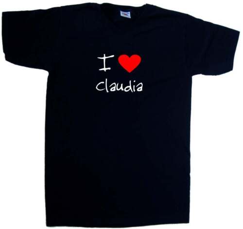 I Love Heart Claudia V-Neck T-Shirt 