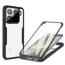 360° Grad Hülle für Xiaomi 15 Handyhülle Integriertem Displayschutz in Schwarz