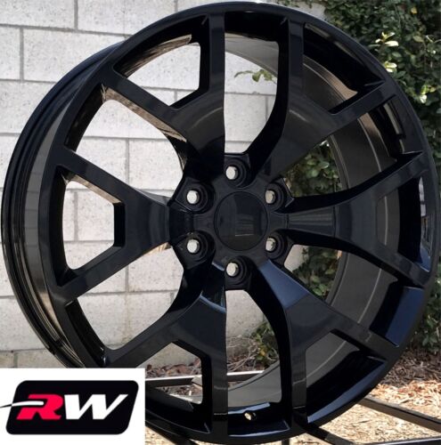 22 x9 inch GMC Sierra 1500 Honeycomb Wheels Gloss Black Rims Tires fit Silverado