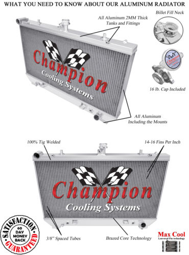 3 Row SR Champion Radiator for 2010 2011 Chevrolet Camaro V8 Engine