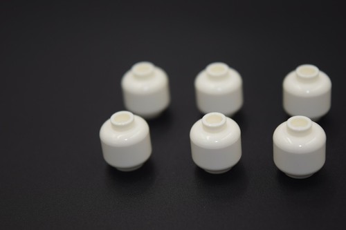 10 NEW LEGO WHITE MINIFIGURE HEADS plain white monochrome ghost city minifig