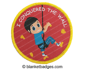 10 I conquered the wall climbing boy sport badge patch patches badges scout cub