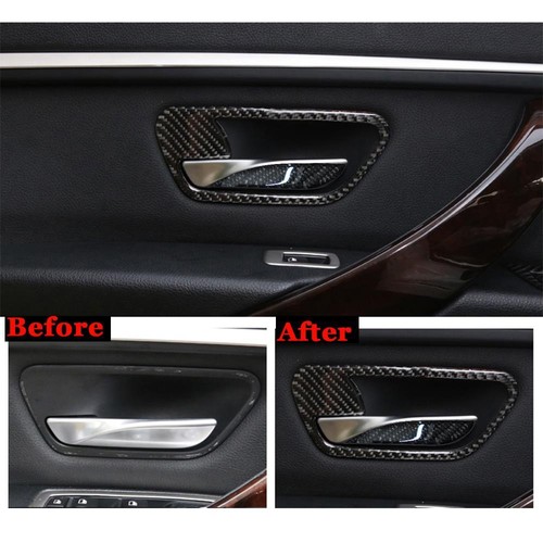 For BMW 3 Series 320i 328i F30 Carbon Fiber Interior Door Handle Bowl Trim Frame