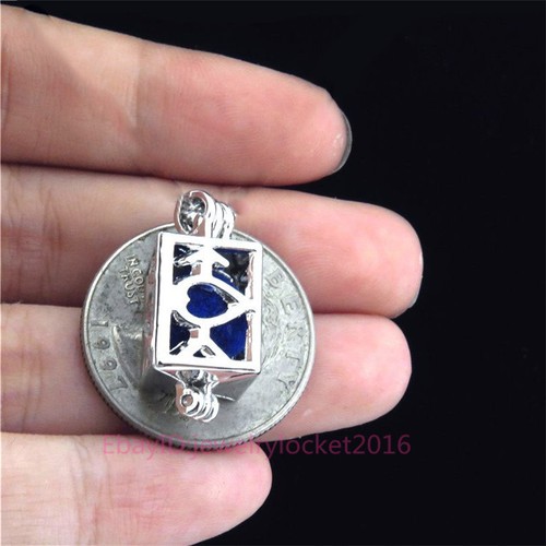 5X-K255 ruban couleur perle Cage Pendentif cœur creux carré Médaillon