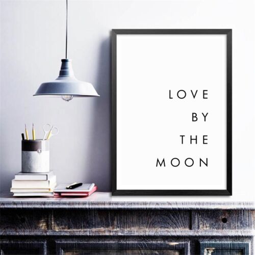 Bedroom Wall Art Minimalist Canvas Print Live by the Sun Love by the Moon