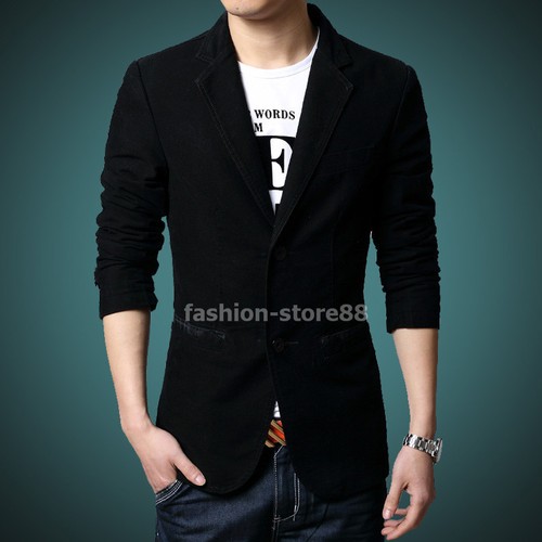 Formal Men Lapel Collar One Button Blazer Jacket Suit Retro Britain Coats
