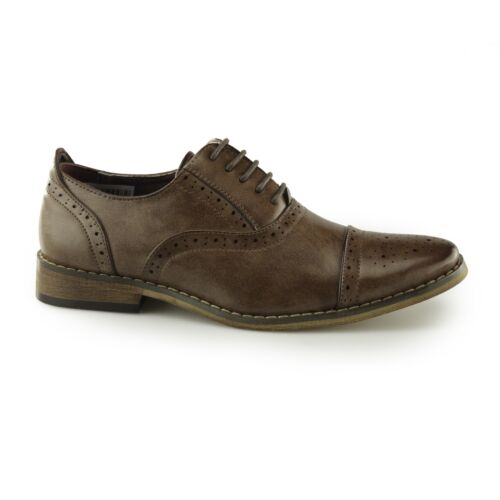 Goor FRANCIS Boys Leather Lined Lace Up Smart Formal Brogue Oxford Shoes Brown