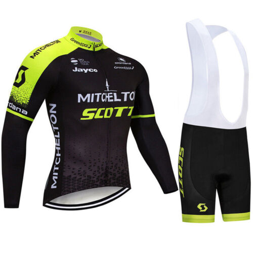 Long Sleeve Cycling Jersey Jacket Bib Short MTB Bike Tight Shirt Team Clothing 