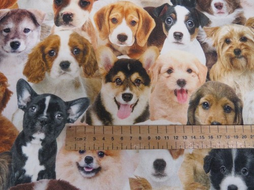 Caras De Algodón Perro Cachorros Perros Digital Tela De Cortina Cojines de acolchar Craft