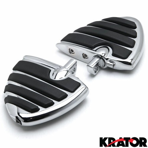 Chrome Wing Foot Pegs Rests For Harley-Davidson Male Style Footpeg Mount