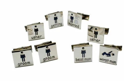 Gemelli quadrati in argento per uomo