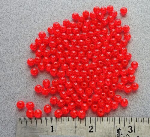 5 mm 200 Count ronde fluorescent rouge perles USA Fishing Tackle livraison gratuite