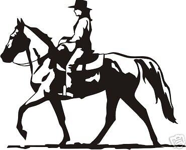 Horse Gaited Cowgirl Rider Equestrian Trailer Decal 10/"