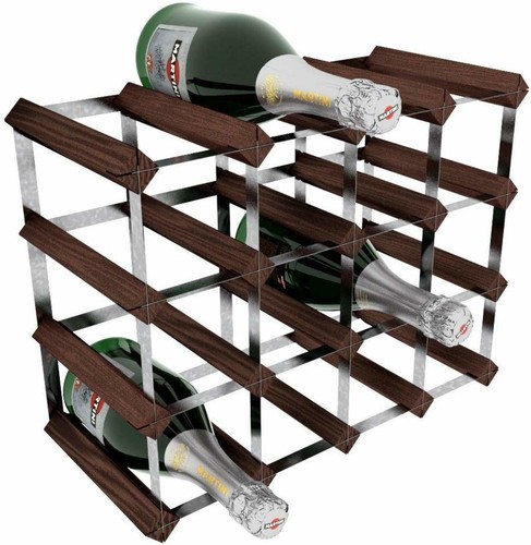 RTA 16 bouteilles Casier à vin 4X3 acajou PIN//GALV steell Kit