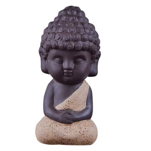 1x Mini Mönch Buddha Figur Skulptur Statue Tee-Tray Dekor Teezeremonie Zubehör