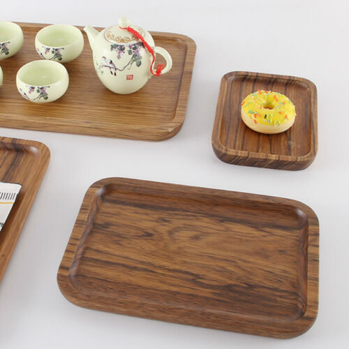 Zebra Wooden Tea Trays Rectangular Dessert Serving Plates Kitchen Utensils Solid 