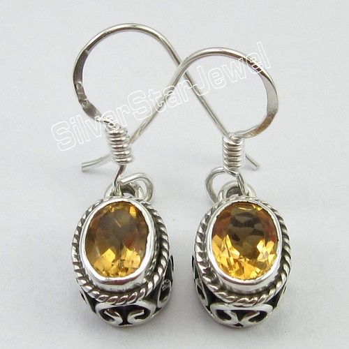 Abordable Mariage Bijoux Nouveau 925 Argent Pur Real Gemstone ethnique Boucles D/'oreilles