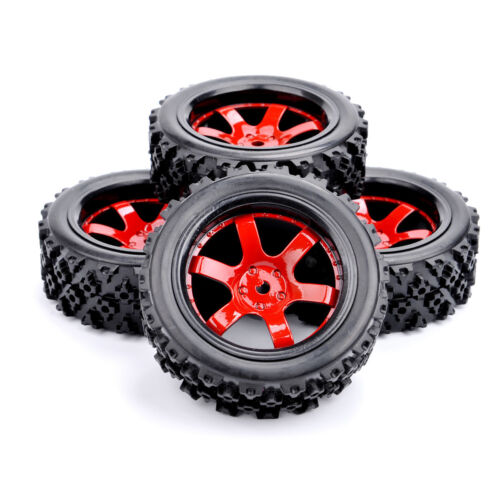 4X Rally Tires and 12mm Hex Wheel For HSP HPI RC 1//10 Off Road Car D6NKR+PP0487