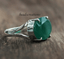 Details about / Natural Oval Green Onyx Gemstone 925 Sterling Silver Ring For Christmas Gift