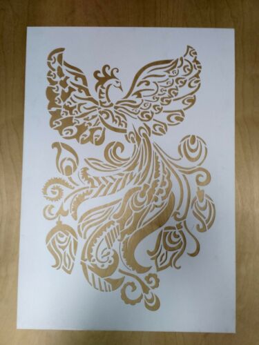 Phoenix Stencil Reusable wall stencils for painting firebird dragon silhouette