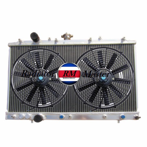 ALUMINUM RADIATOR FOR 1997-2002 MITSUBISHI MIRAGE 2ROW L4 98 1999 2000 2001+Fans