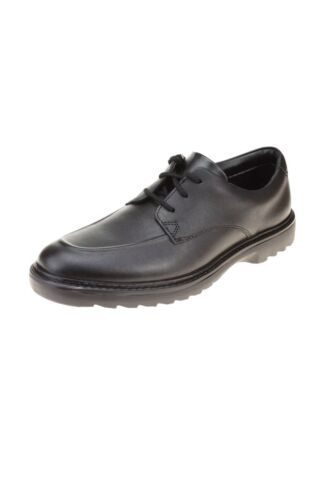 Clarks Asher Grove Senior Boys Black School Shoe size  laces leather 3.5 F