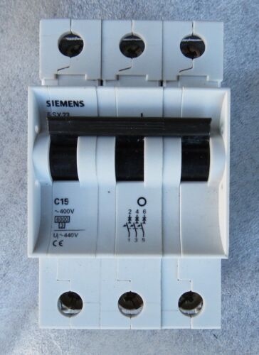 Siemens 5SX23 C15 15Amp 400V Din Rail Mount Breaker