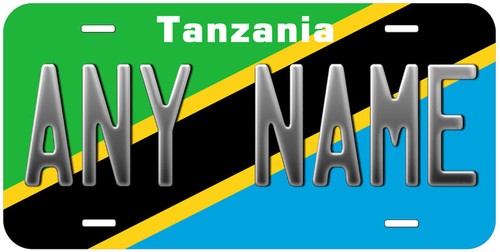Tanzania Flag Any Text Personalized Aluminum Novelty Car License Plate