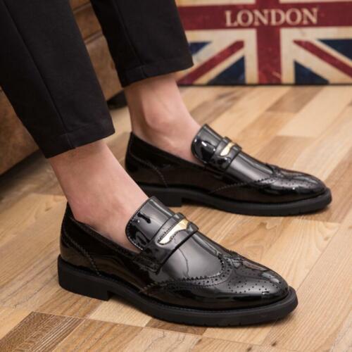 Men's Driving Casual Shoes Patent Leather Shoes Moccasin Slip On Loafers New 