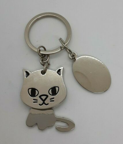 Personalised-Cat-Shape-Keyring-Engraved-Kitty Key Chain 
