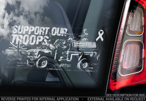 Support Our Troops Land Rover Proceeds to Help For Heroes Car Window Sticker