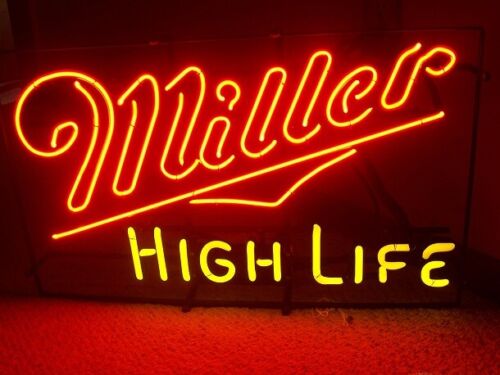 New Miller High Life Lamp Neon Light Sign 20"x16" Man Cave Real Glass Bar 