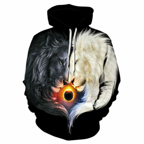 Unisex Galaxy Animal Graphic 3D Print Long Sleeve Hoodie Sweatshirt Coat Jacket